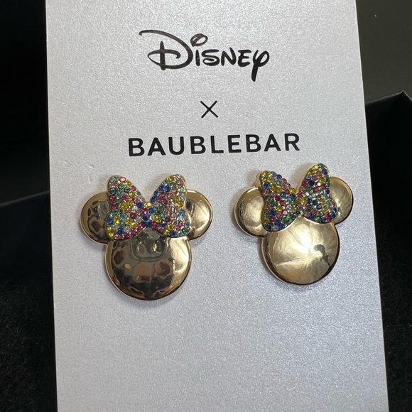 NEW💍 BAUBLEBAR x Disney Minnie Mouse Gold Stud Earrings - Picture 4 of 10